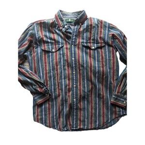 Vintage Hunt Club Long Sleeve Button Up Shirt Men's L (16-16.5) Vertical Stripes